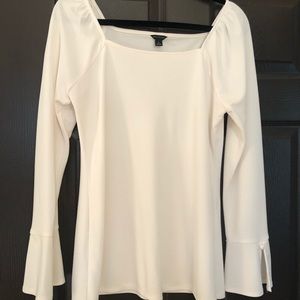 Cream Square Neck Blouse